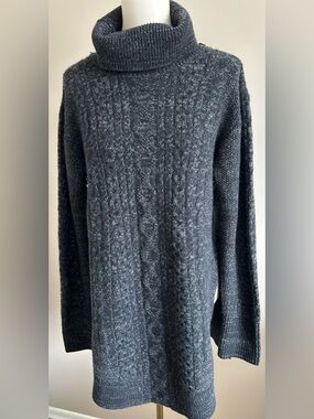 Kit and Ace 100% Cashmere/Silk Cowl Neck Charcoal Grey Pullover Sweater